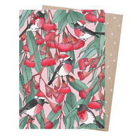Christmas Card - Scarlet Wrens 