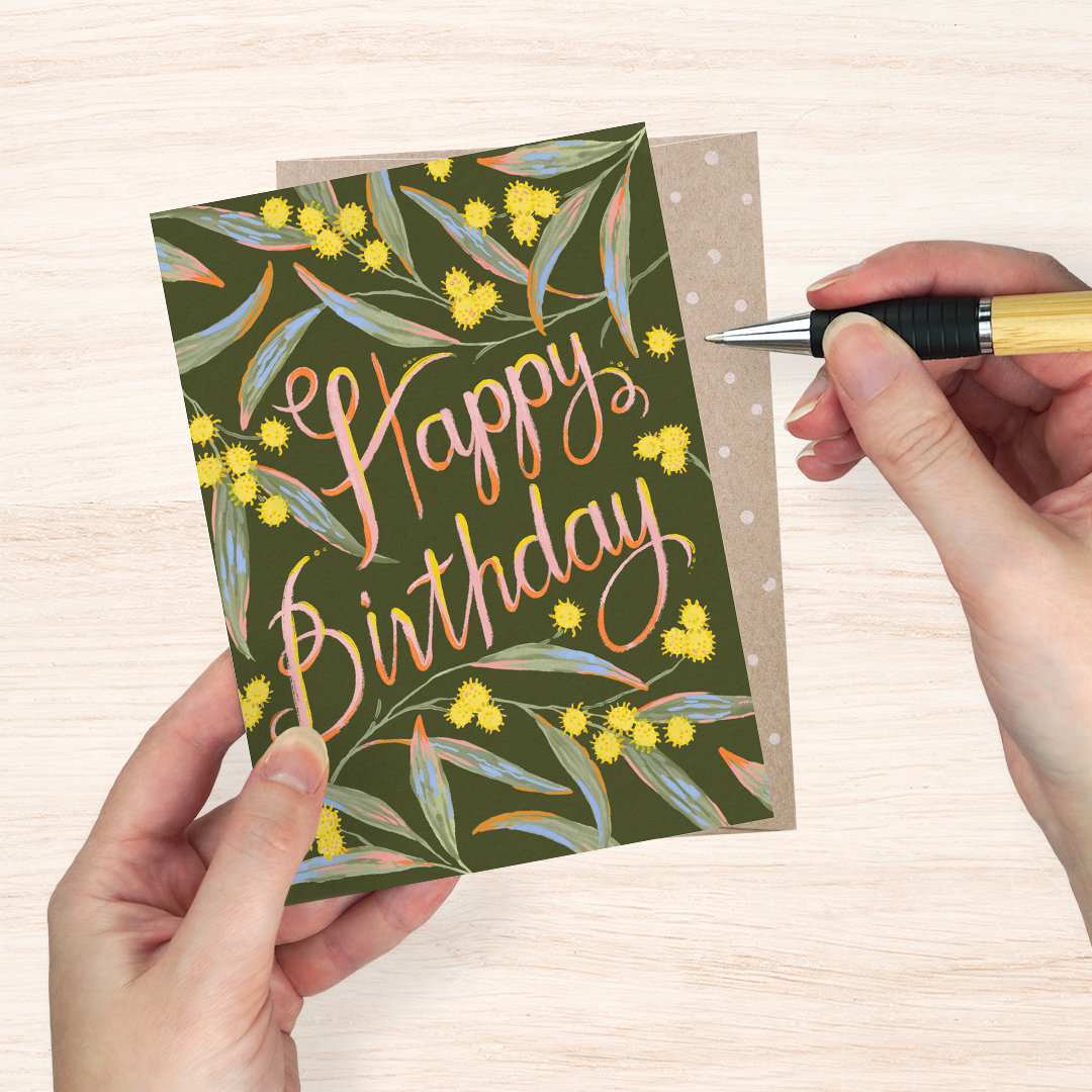 Greeting Card - Birthday Wattle