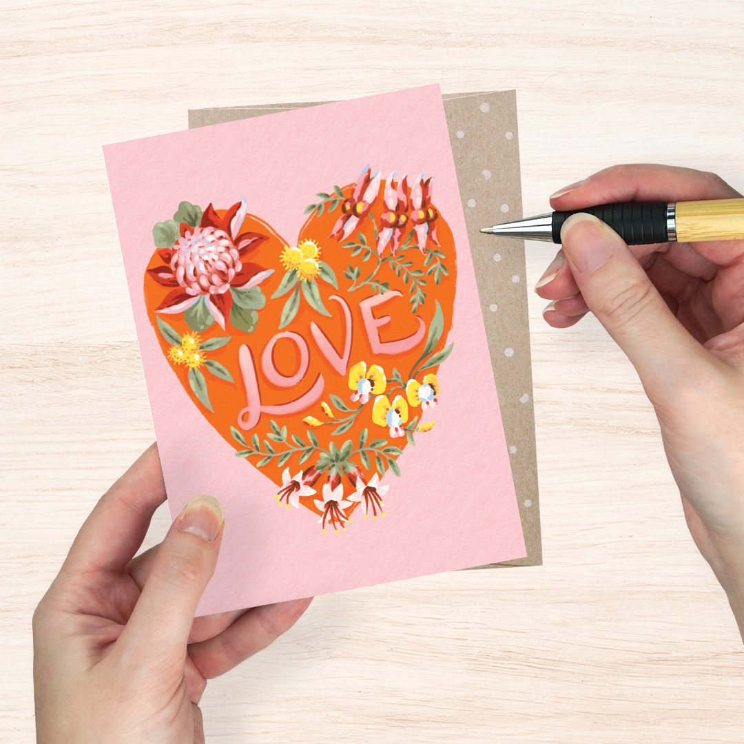 Greeting Card - Love Heart Natives