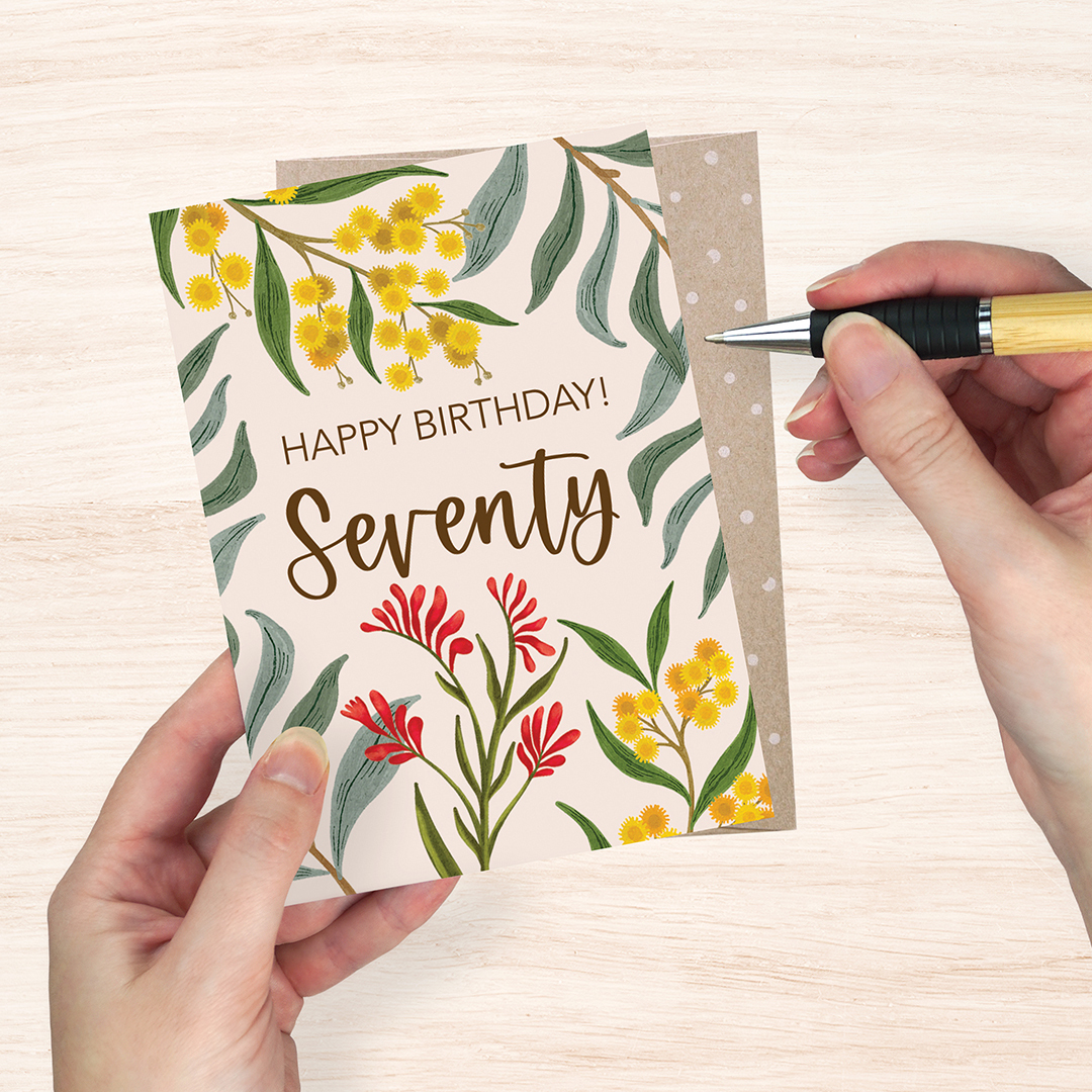 Greeting Card - 70th Birthday Botanicals 