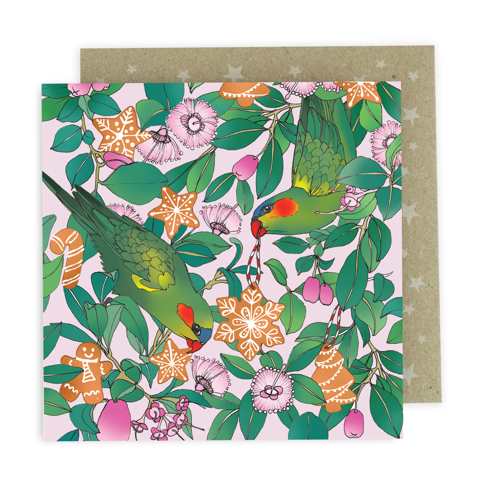 Boxed Christmas Cards (Square) - Lorikeets & Lilly Pilly 
