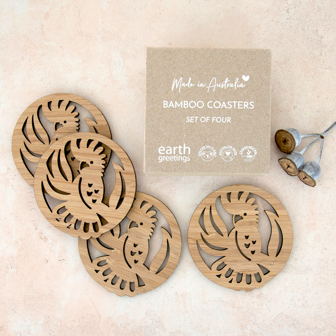 Bamboo Coasters - Black Cockatoo