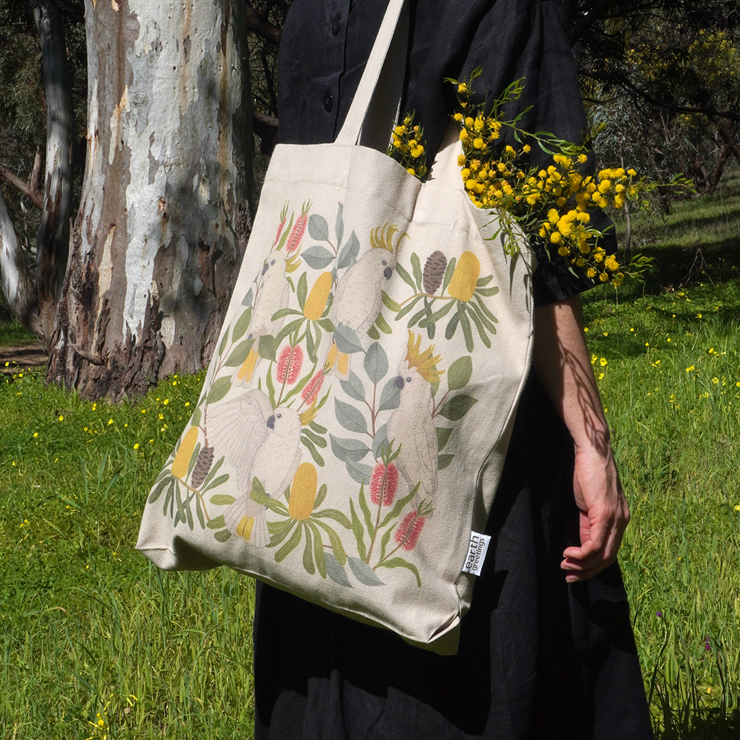 Tote Bag With Pocket - Aussie Squawkers