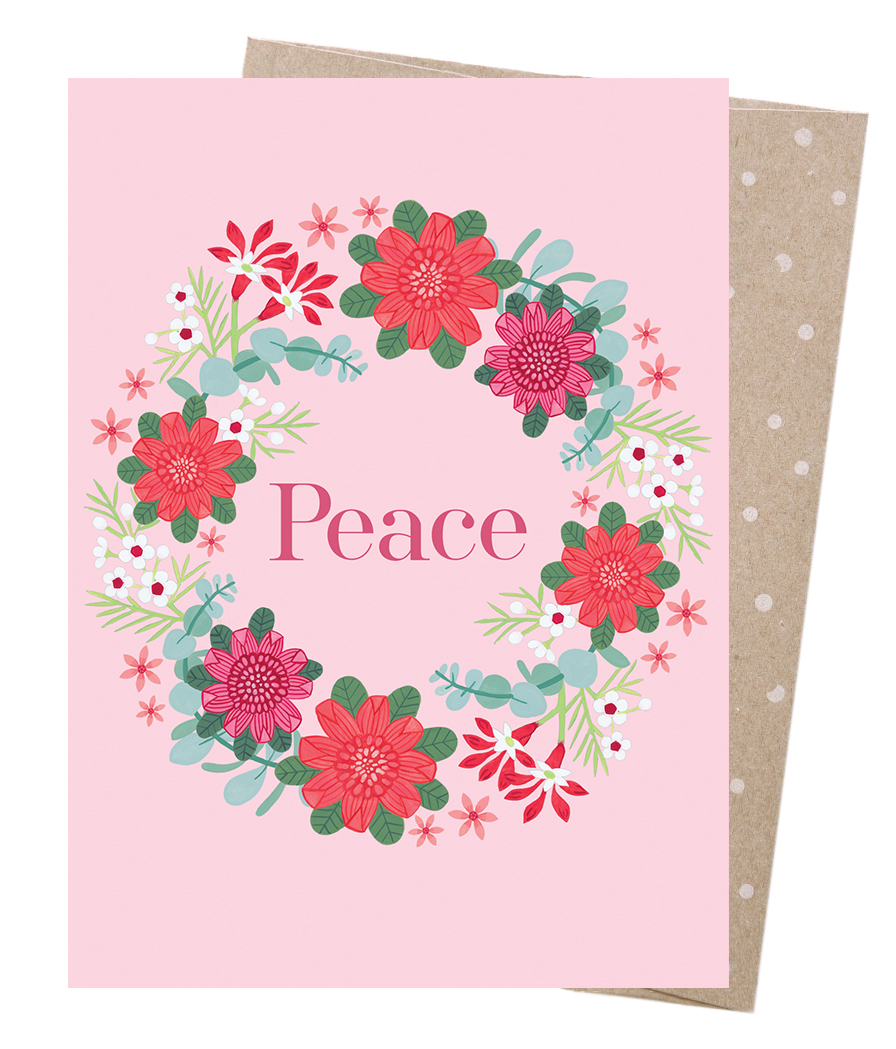 Christmas Card - Waratah Wreath 