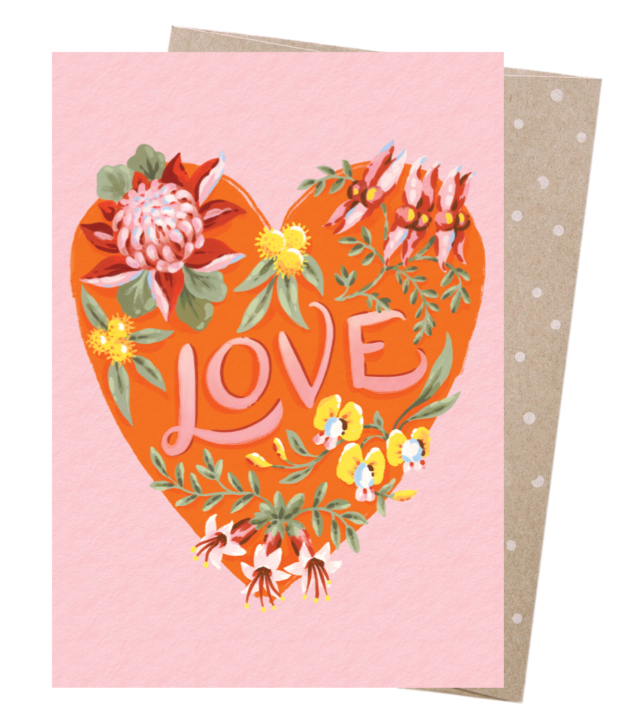 Greeting Card - Love Heart Natives