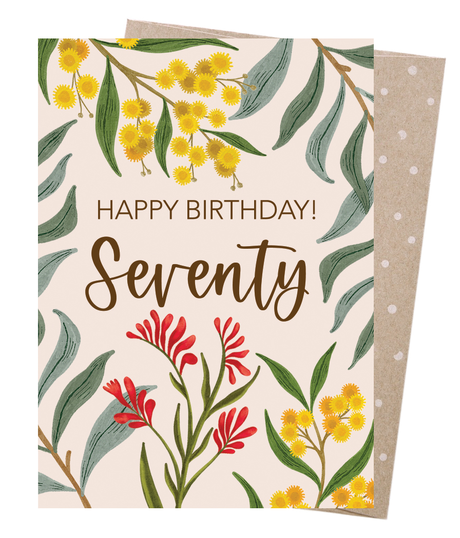 Greeting Card - 70th Birthday Botanicals 