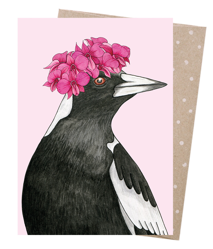 Greeting Card - Orchid Crowned Magpie