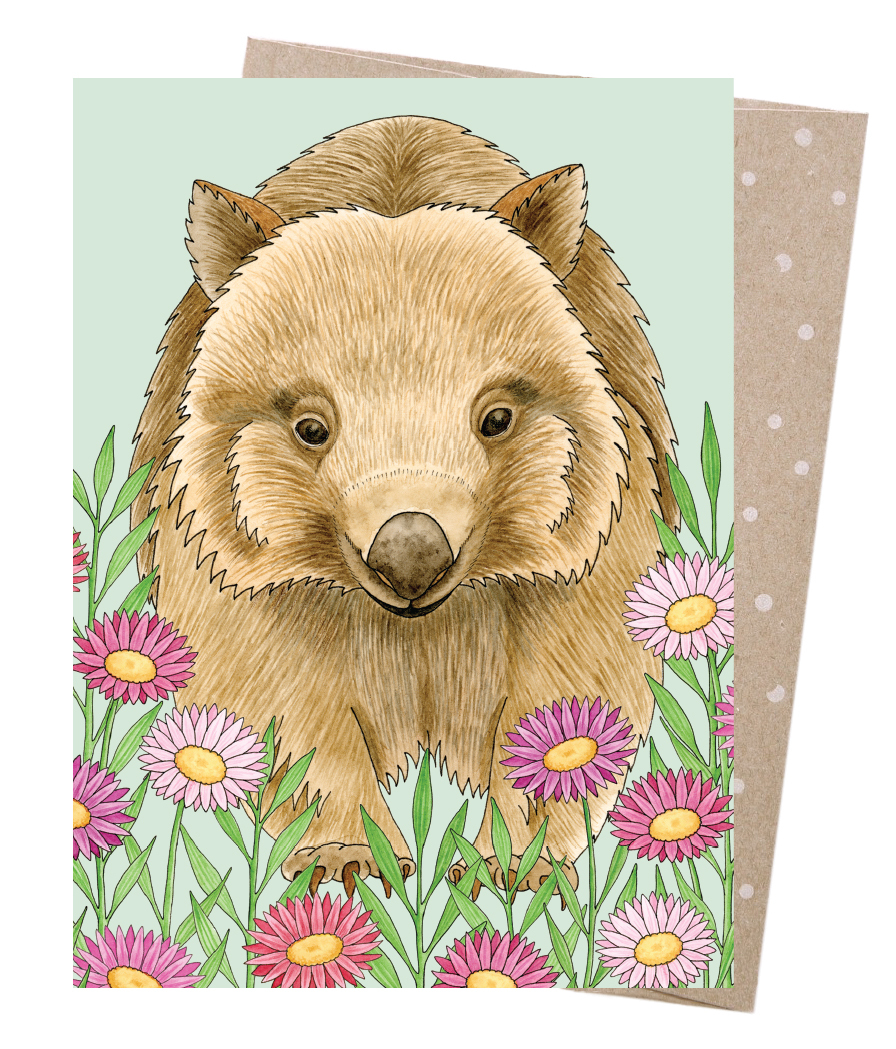 Greeting Card - Spring Wombat