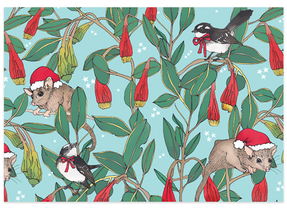 Folded Christmas Wrapping Paper - Festive Forest