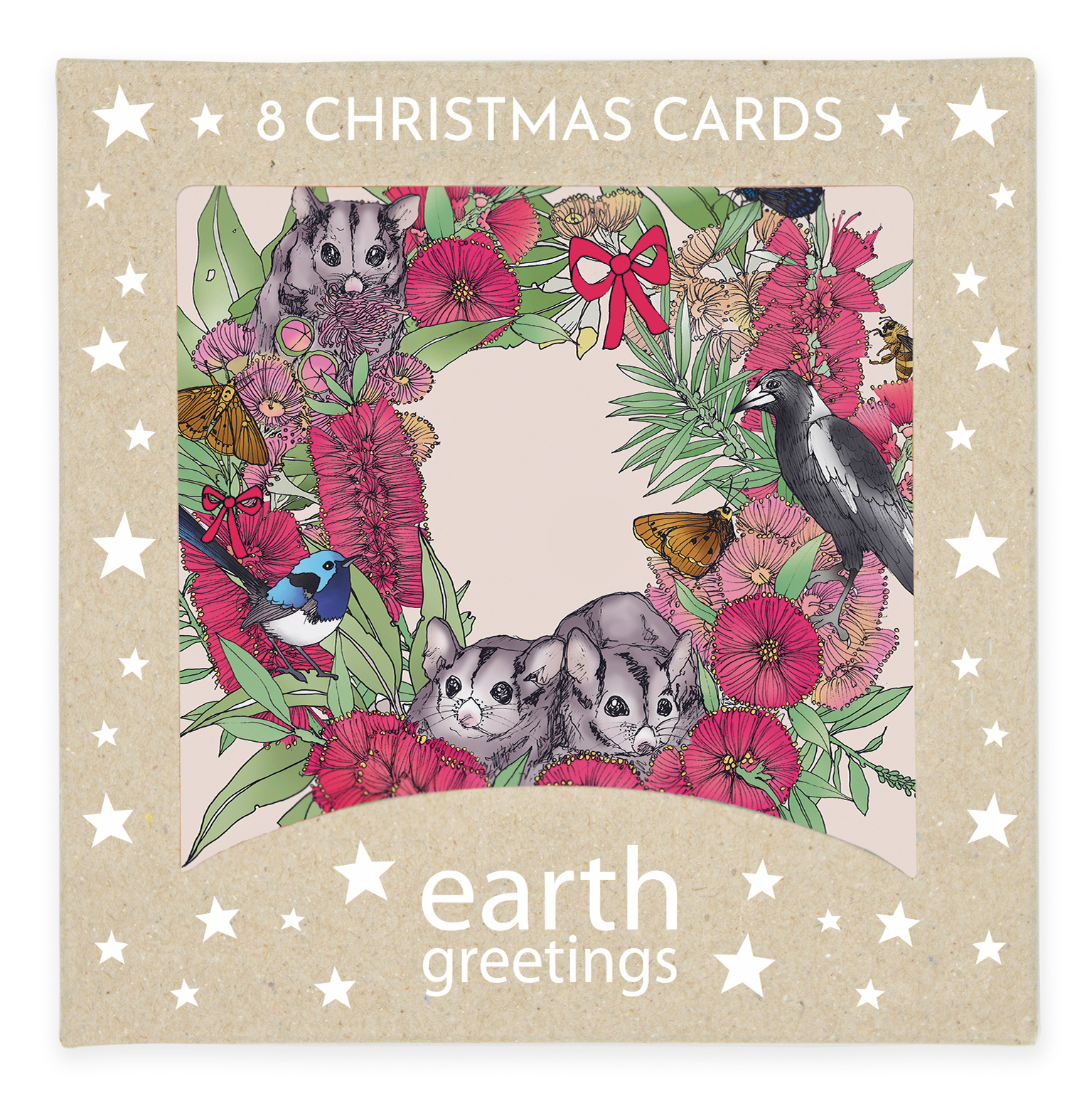Boxed Christmas Cards (Square) - Flourishing Wreath