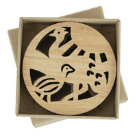 Bamboo Coasters Set of 4 Boxed - Emu & Baby