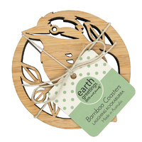 Bamboo Coasters Set of 4 - Laughing Kookaburra