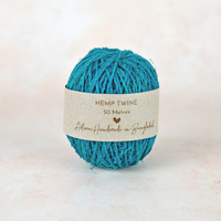 Fair Trade Handspun Hemp Twine - Aqua 50m