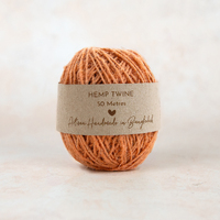 Fair Trade Handspun Hemp Twine - Fuzzy Peach 50m