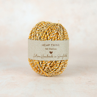 Fair Trade Handspun Hemp Variegated Twine - Mustard and Natural 50m