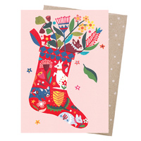 Christmas Card - Folk Stocking