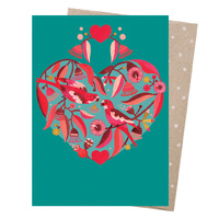 Greeting Card - Sweetheart Parrots