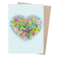 Greeting Card - Heart Of Flowers  