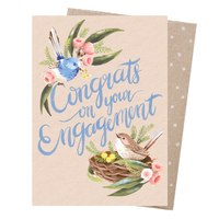 Greeting Card - Engagement Wrens