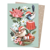 Christmas Card - Festive Wrens