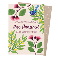 Greeting Card - 100th Birthday Botanicals