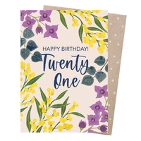 Greeting Card - 21st Birthday Botanicals