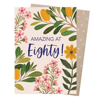 Greeting Card - 80th Birthday Botanicals