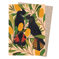 Greeting Card - Cockatoos & Banksia