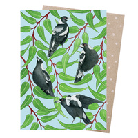 Greeting Card - Magpies Warble