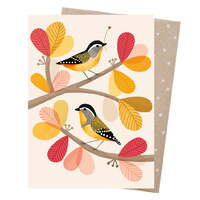 Greeting Card - Peeking Pardalotes 