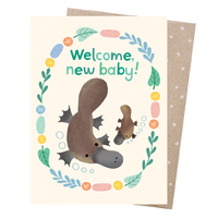 Greeting Card - Welcome Baby Platypus