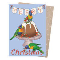 Christmas Card - Merry Lorikeets