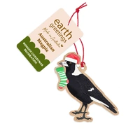 Wooden Christmas Decoration - Australian Magpie