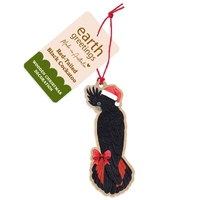 Wooden Christmas Decoration - Red-Tailed Black Cockatoo