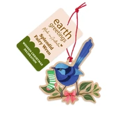 Wooden Christmas Decoration - Splendid Fairy Wren
