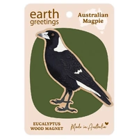 Wooden Magnet - Australian Magpie