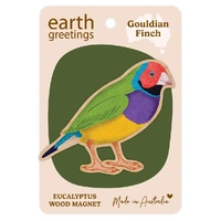 Wooden Magnet - Gouldian Finch