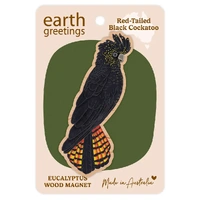 Wooden Magnet - Red-Tailed Black Cockatoo