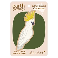 Wooden Magnet - Sulfur-Crested Cockatoo