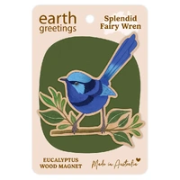 Wooden Magnet - Splendid Fairy Wren