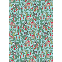 Flat Christmas Wrapping Paper - Festive Forest
