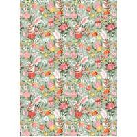 Flat Christmas Wrapping Paper - Festive Wrens 