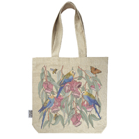 Tote Bag With Pocket - Rosellas Amongst The Mallee