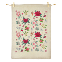Christmas Tea Towel - Festive Floral
