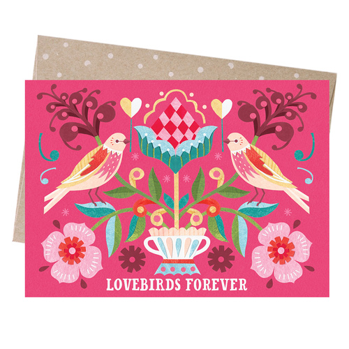 Greeting Card - Lovebirds Forever
