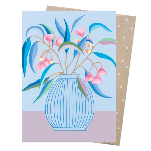 Greeting Card - Blue Gum Vase