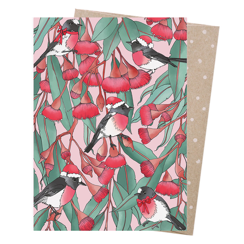 Christmas Card - Scarlet Wrens 