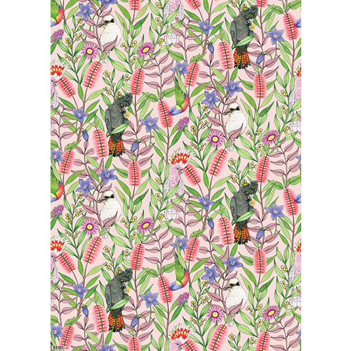 Flat Wrapping Paper Australian Birdsong